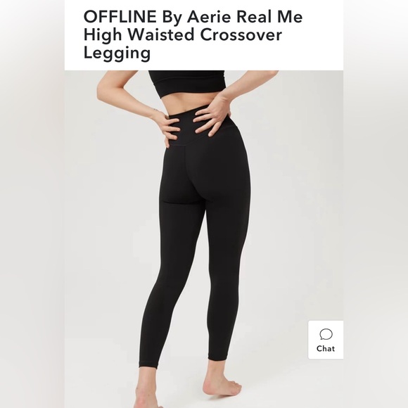 OFFLINE By Aerie Real Me High Waisted Crossover Legging, black, M - Picture 5 of 8